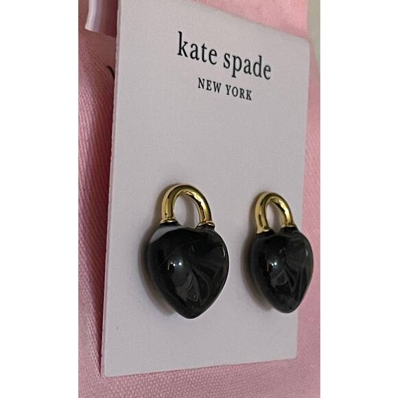 Kate Spade open heart stone lock studs - Picture 5 of 5